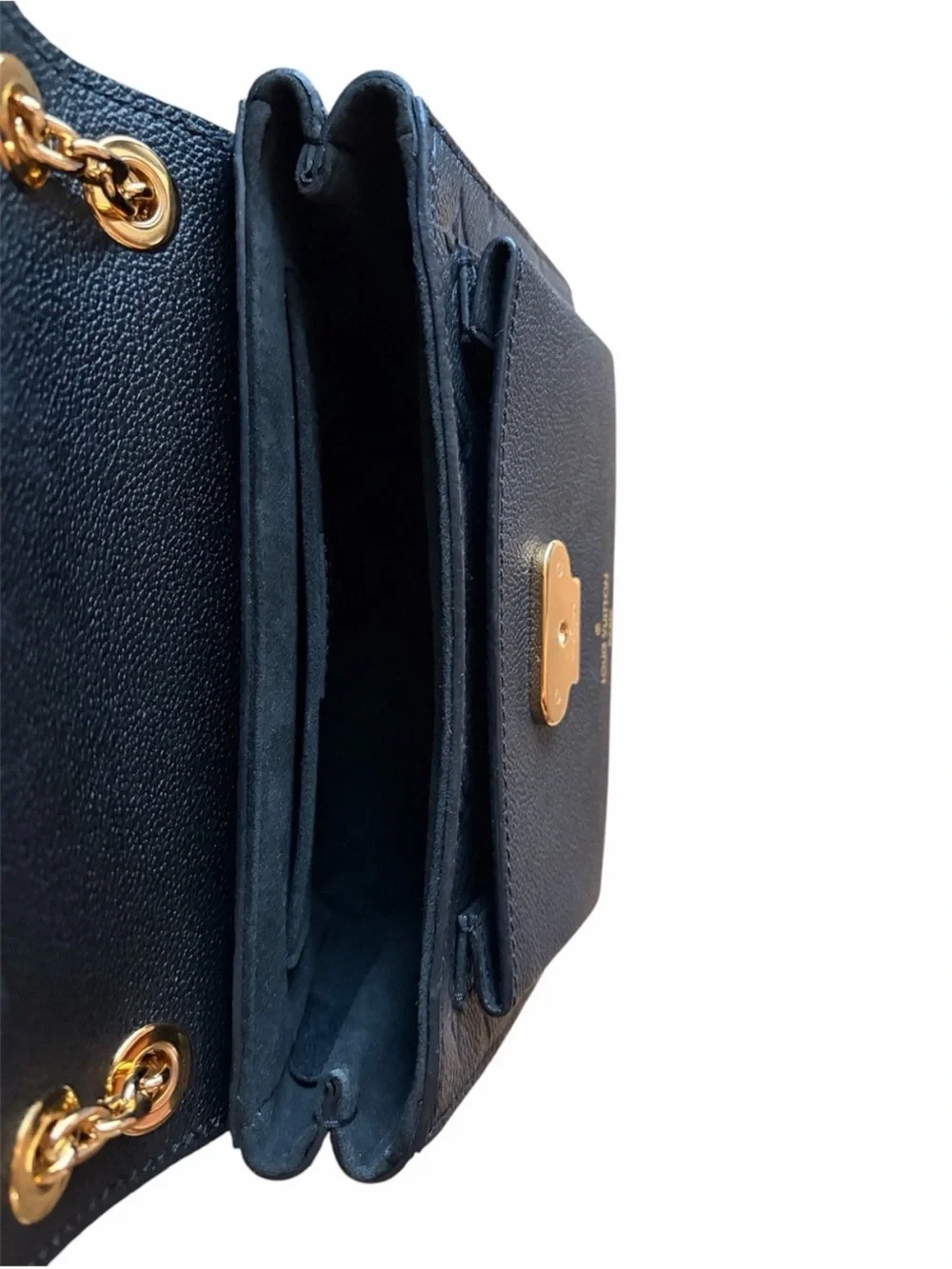 Louis Vuitton Vavin BB Empriente black leather logo bag 2 way strap
